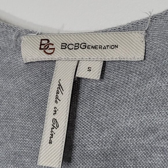 BCBGeneration Gray Knit Cotton Blend Sequined Trim Tank Dress Scoop Neckline S - Picture 5 of 9